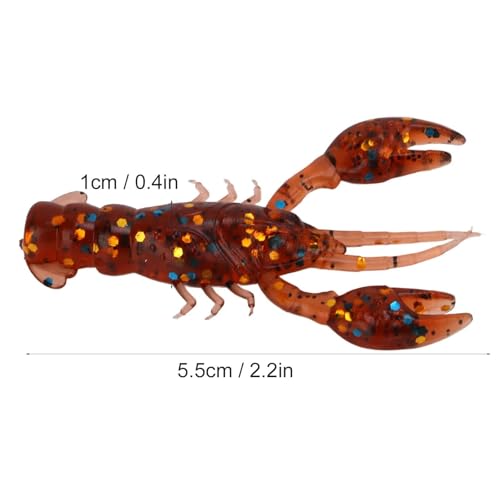 HERCHR Soft Fishing Lure Crawfish Bait Shrimp Lobster Claw Artificial Lure 10pcs Soft Lure Baits - color: BROWN