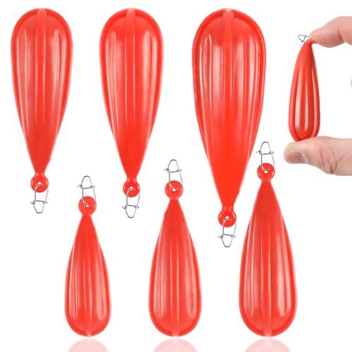 simarro 6 PCS Fishing Practice Plugs, Orange Mixed Sizes Bait Casting Practice Plug, Suitable for to Improve Throwing Skills (1/5 oz, 1/4 oz, 3/8 oz, 2/5 oz, 1/3 oz, 3/4 oz)