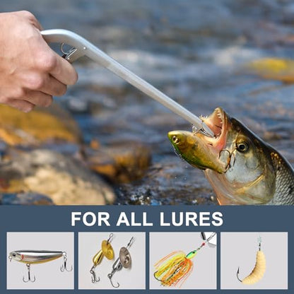 SNAIL TRAIL 11.5" Fishing Hook Remover Tool & 9" Floating Fish Gripper Kit, Stainless Steel Fish Dehooker, Fish Grabber, Saltwater Fish Lip Grip, Hook Extractor Pliers, Fishing Gear and Accessories
