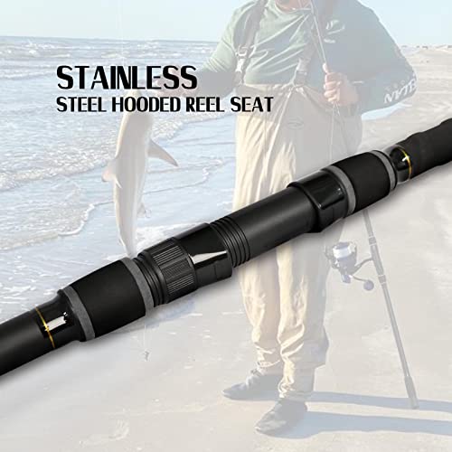 Fiblink Surf Fishing Rod 2 Piece/3 Piece Portable Travel Spinning Rod Saltwater Surf Rod (9'/10'/10'6"/12') - style: Spin-9'-2pc
