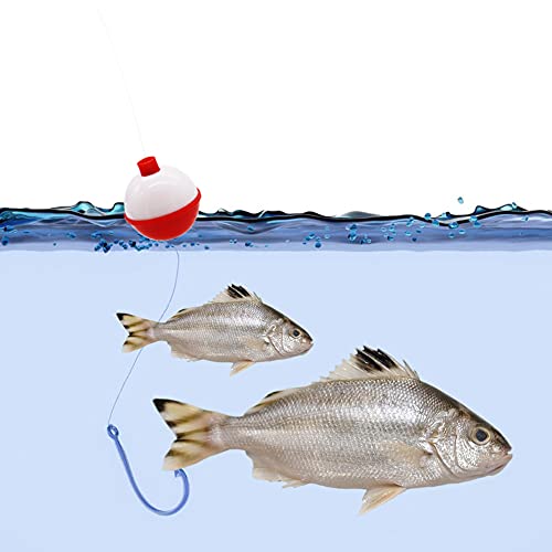 60 PCS Fishing Floats,Hard ABS Fishing Bobber Bulk,Push Button Round Buoy Floats for Fishing Tackle Accessories,1/1.5 Inch