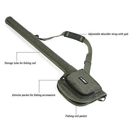Lixada Fly Fishing Rod Case,Portable Fishing Tackle Bag,Canvas Fishing Pole Storage Bag Fly Rods Reels Durable Carry Case - color: Fly Fishing Set