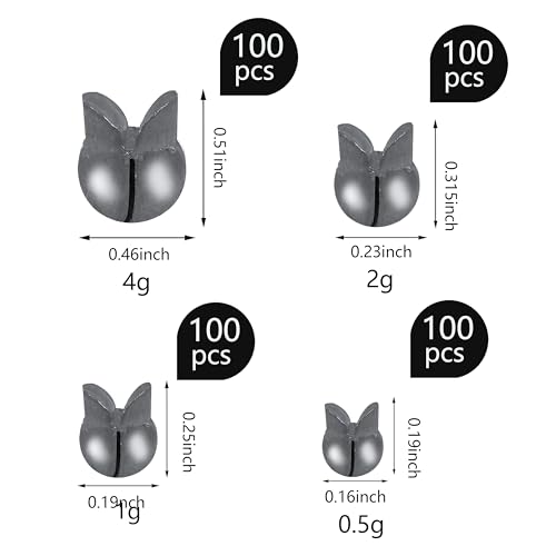 100PCS Split Shot Fishing Weights Round Removable Fishing Sinkers for Fly Bass Fishing Casting 4 Sizes - color: Grey, size: 4g 100pcs