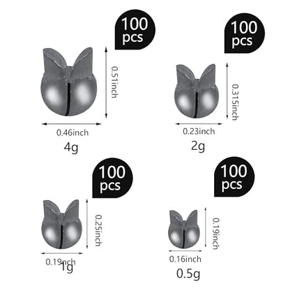 100PCS Split Shot Fishing Weights Round Removable Fishing Sinkers for Fly Bass Fishing Casting 4 Sizes - color: Grey, size: 4g 50pcs