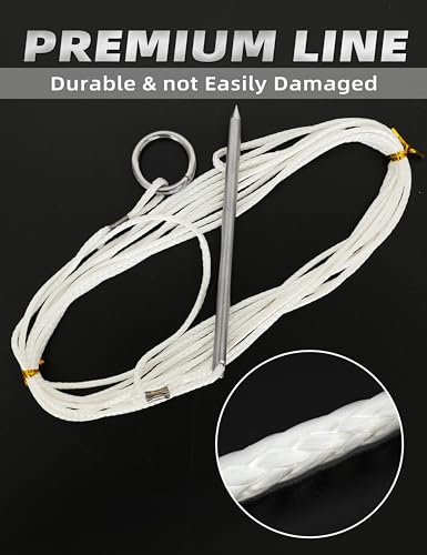 BLUEWING Fish Stringer 1pc Heavy Duty Stainless Steel/Aluminum Alloy Spike Floating Rope Easy to Use Snap Locks Rust Resistant