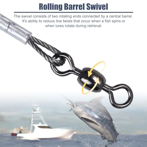 2 Pack Pre-Tied Shark Fishing Hook Rigs Heavy Duty Stainless Leader Wire and Big Game Circle Hooks 14/0 16/0 18/0 Ideal for Deep Sea Fishing Shark Tuna Halibut - size: 16/0 - 2 PCS