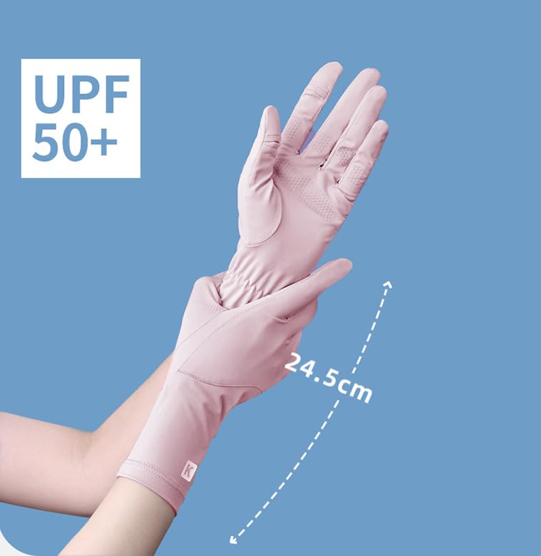 FGSS Summer Sunblock Gloves UV Protection Non-Slip Touchscreen Driving Gloves for Women Cyling Riding Outdoor - color: K Black