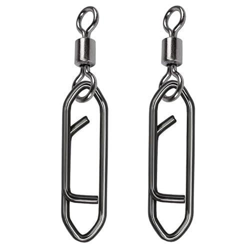 QISHUO Stainless Steel Fishing Swivels Lure Tackle Clips Snap Swivels Strength Barrel Saltwater Swivel Fishing Rolling Black Nickel - size: Size 1/0+L (111lb) 50 pcs