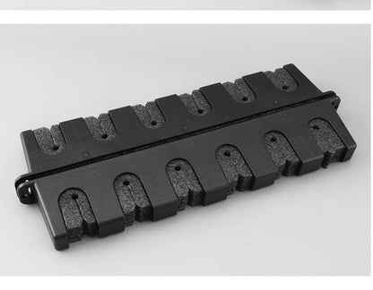 Wall-Mounted Modular Fishing Rod Holder, Heavy-Duty 6-Slot Rack, Horizontal/Vertical Mount for Garage Cave Fishing Gear Storage (BLACK) - color: BLACK