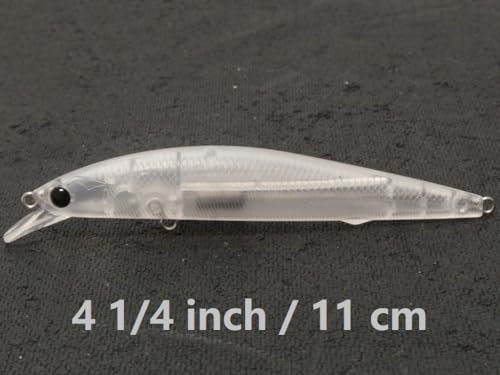 10 Blank Unpainted Minnow Crankbait Topwater Lipless Jerkbait Fishing Lures V5 - color: UPM260P10