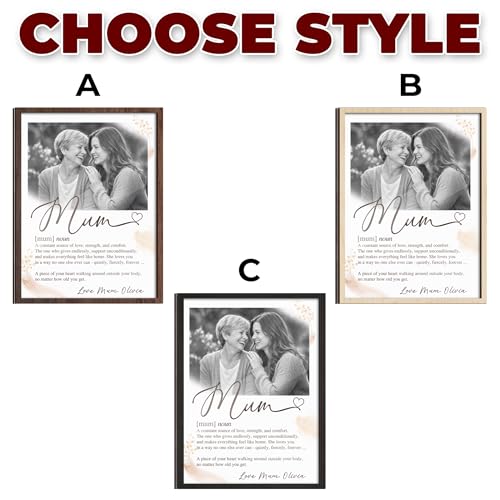 Personalized Mom Definition Wooden Picture Frame, Custom Mum Photo Plaque Gifts for Mother's Day, Love Mum Gift from Son and Daughter, Sentimental Birthday Presents for Mom, Nana, Grandma, Wife - color: 0. Mom-06