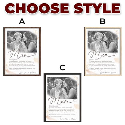 Personalized Mom Definition Wooden Picture Frame, Custom Mum Photo Plaque Gifts for Mother's Day, Love Mum Gift from Son and Daughter, Sentimental Birthday Presents for Mom, Nana, Grandma, Wife - color: 0. Mom-06