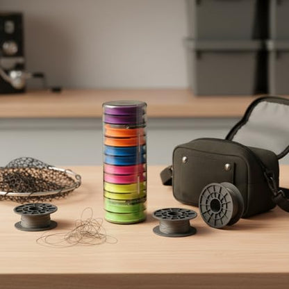 Fishing Line Spool Organizer Box, Durable PP Plastic Storage Case with Silicone Holders for Braid, Mono, and Fluoro Spools - size: 7.09 x 2.44 x 2.24 in