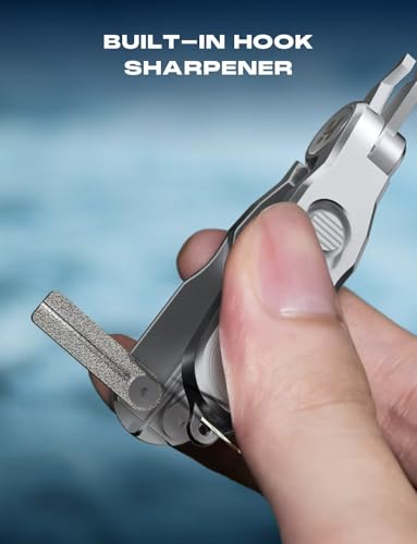 HOOK-EZE Fishing Line Cutter, Fly Fishing Nippers with Retractors and Knot Tying Tool Accessories, Stainless Steel Braided Line Scissors Clippers for Mono and Fluoro Lines - size: 4-in-1
