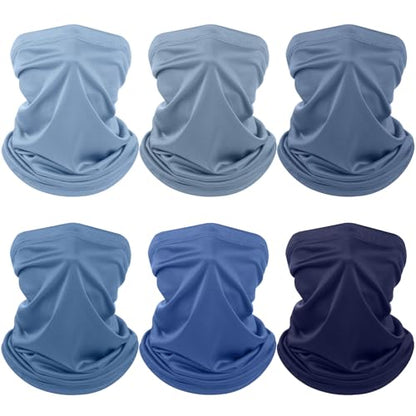 Geyoga Summer UV Protection Cooling Neck Gaiter | Sunscreen Breathable Face Scarf Bandana Mask Neck Gaiter for Outdoor Fishing Hiking Camping - color: Blue‑gray