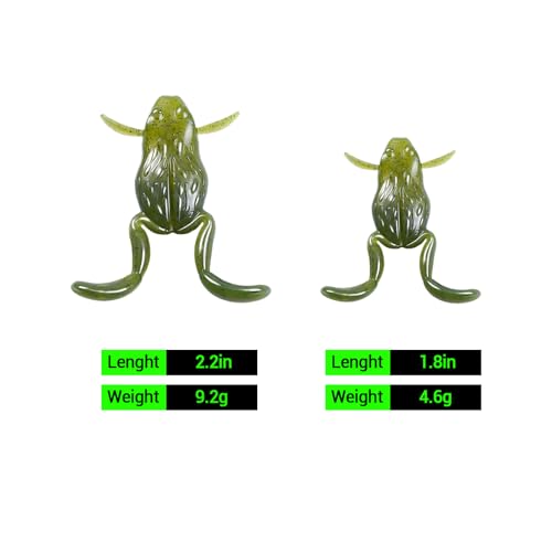 FONMANG Top Water Lures,2026 New TopWater Frog Lures for Bass Fishing Also for Trout Pike Panfish, Frog Weedless Fishing Lures for Freshwater - color: A1-1.4in/4.5g