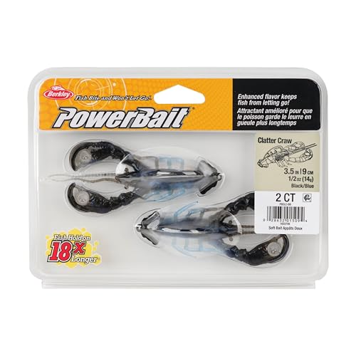 Berkley PowerBait Clatter Craw Fishing Soft Bait - color: Black/Blue