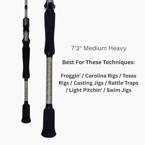 Fitzgerald Vursa Series Baitcasting Rods | High Modulus Graphite | American Tackle TiForged Air Guides | 9 Models | Bass, Walleye & Musky | Freshwater & Inshore - size: 7'3" Medium Heavy (casting)