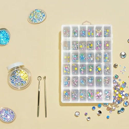 Guyuyii 2 Pack Bead Storage Containers with 36 Grids Adjustable Dividers | for Jewelry Making, Craft Organization, Diamond Painting, Compatible with Beads, Earrings, Small Hardware, Clear - size: 2 Pack 36 Compartments