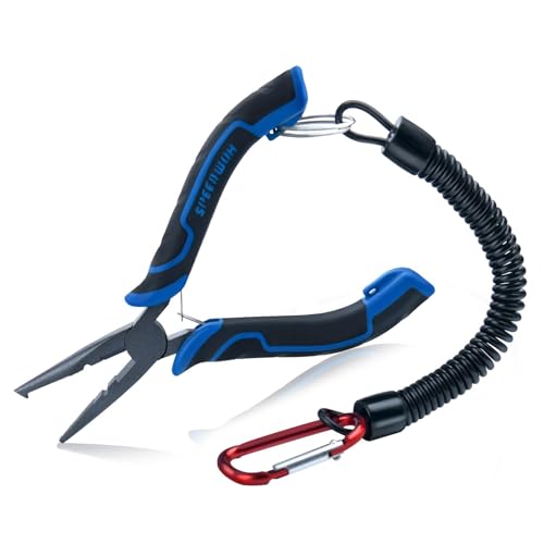 SPEEDWOX Fishing Pliers Hook Remover - Saltwater Gear With Line Cutter, Crimping Tool, Clippers, Pistol Grip Split Ring - style: Fishing Pliers with Lanyard