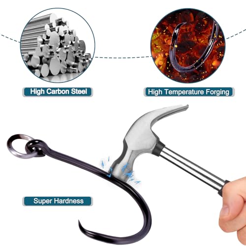 9KM DWLIFE Circle Hooks 4X 25Pcs Strong Corrosion-Resistant High-Carbon Steel Fishing Hooks with Ring for Catfish, Bass Saltwater Circle Hooks - size: 1/0#