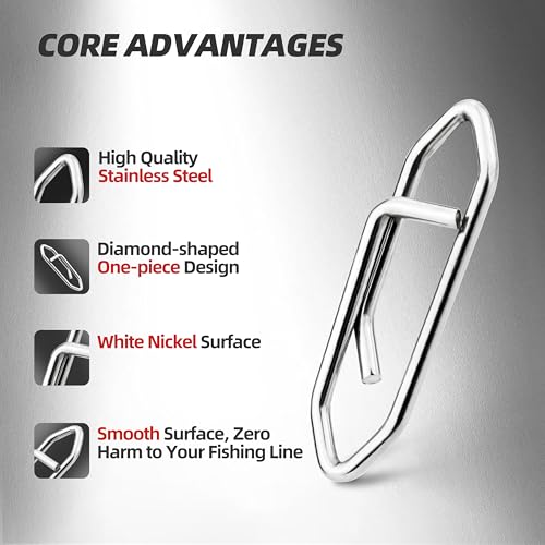 High Strength Fishing Snap - Stainless Connector Snaps Swivels Tackle Steel Power Fishing Clip Lure Quick Change for Freshwater and Saltwater - size: 50PCS -1"