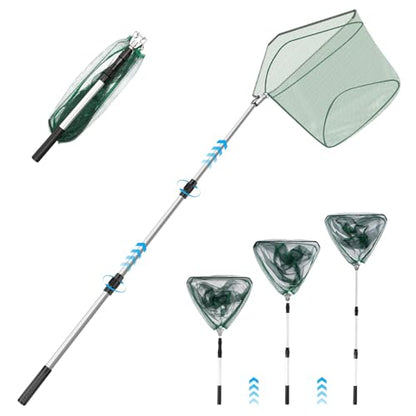 Telescopic Fishing Landing Net, Foldable Aluminum Alloy Pole with Fine Nylon Mesh, Portable Fish Net for Freshwater Saltwater Kayak Boat, Fishing Gifts for Men - color: 1.25M