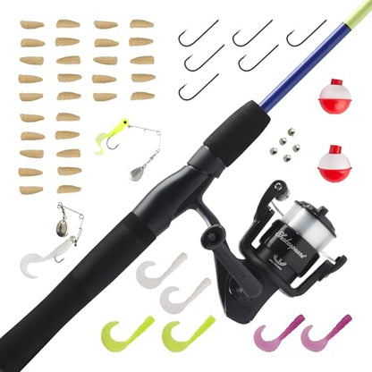 Shakespeare Catch More Fish Spinning Reel and Fishing Rod Combo with Kit - color: Lake/Pond - Yellow, style: 2024 Model