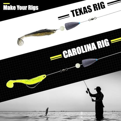 Worm Fishing Weights, Bullet Sinkers with Soft Plastic Insert Includes Weight Pegs, Carolina Rigs Texas Rigs for Bass Fishing 1/8 3/17 1/4 3/8 1/2 1 oz - size: 3/4 OZ, 14 PCs