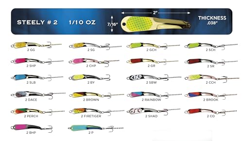 IRON DECOY Steely Fishing Lure Spoon, Casting, Trolling, Jigging, Ice, Lake, River, Stream, Freshwater, Trout, Bass, Walleye, Salmon, Crappie, Pike - color: Firetiger, size: 1/10 OZ