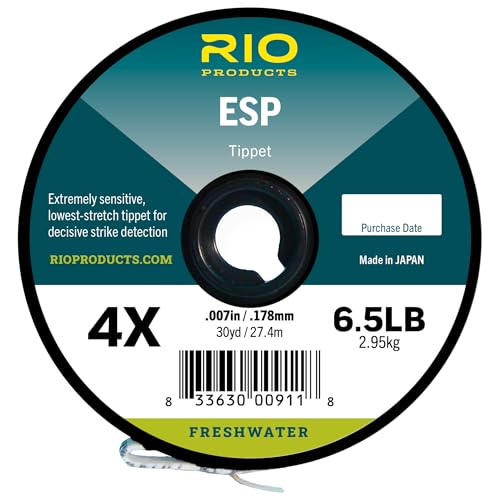 RIO Products ESP Tippet – Ultra Low-Stretch, High-Sensitivity Trout Tippet for Euro Nymphing, Indicator Nymphing & Stillwater Fishing – 2X, 3X, 4X, 5X, 6X, 7X - size: 6X