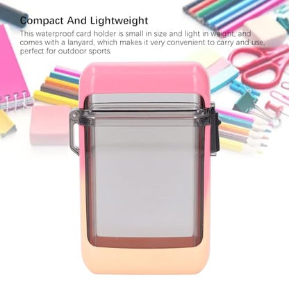 plplaaoo Pocket Case Transparent Sealing Multifunctional Badge Holder Case Compact Lightweight for Swimming Rafting Canoeing Surfing Beach Plastic 10cm (Gradient Pink) - color: Gradient Pink