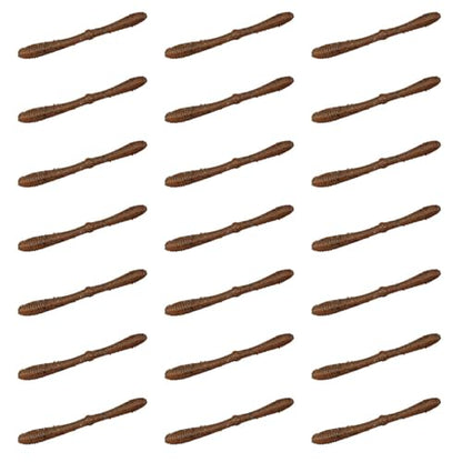 Lunker City Fishing 5" Spanky Worm 3 Pack Bundle Soft Plastic Bass Lure Wacky Rig Salted Jigging Stick Bait, 21 Total Lures, Made in The USA - color: 194 Peanutbutter Pumpkinseed