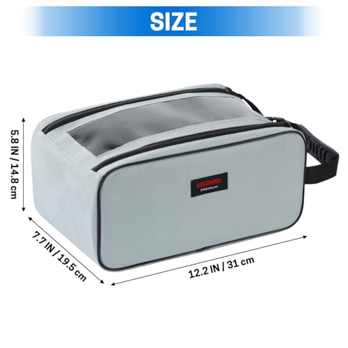 VISEMAN Fishing Tackle Bag, Waterproof Bait Storage Bag, Tackle Organizer | Fishing Bait Bag with Transparent Window for Crappie and Bass Fishing - color: Gray