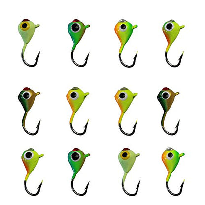 Ice Fishing Jigs Lead Jig Heads Fishing Lure Jigs Winter Metal Lures - color: 0.59inch/0.04oz-12pcs