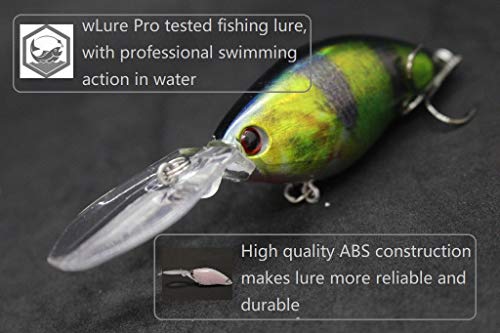 Minnow Crankbait for Bass Fishing Bass Lure Jerkbait Fishing Lures and Tackle Box - color: HC739KB