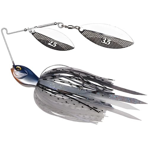 Spinnerbaits Fishing Lures, Bass Fishing Lures Weighted Spinner Baits Buzzbait, Hard Metal Lure Topwater Swimbait Jig for Trout Salmon Pike Bass Saltwater Freshwater Saltwater - color: C