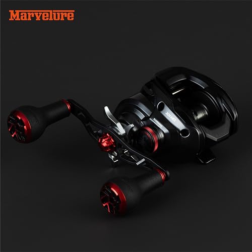 Non-Slip Power Handle 3.94'' (100 mm) Compatible for Shimano SLX Tranx, Daiwa Tatula Zillion, Abu Garcia Revo, 13 Fishing Baitcasting Reels - color: Black Red TPE, size: 7x4 mm
