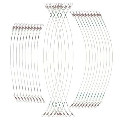 LABRIMP 60pcs Fishing Wire Leaders with Steel Swivels and Anti-bite Heavy Duty Wire Line Leash Rig for Freshwater and Saltwater Pike Muskie Walleye Fishing
