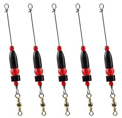 Carolina Rigs for Fishing 5pcs Carolina Ready Rigs with Bullet Worm Weights Pre Rigged Carolina Rigs for Bass Fishing Catfishing Saltwater Freshwater - size: 1oz-5pcs