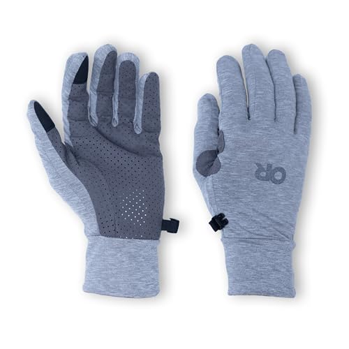 Outdoor Research Unisex Activelce Chroma Full Sun Gloves – Lightweight & Breathable UPF 50 Sun Protection Glove - color: Grey Heather, size: X-Large