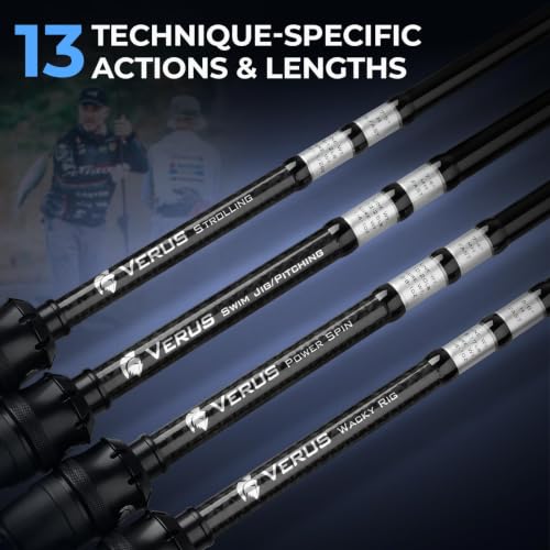 KastKing Verus Technique Twin-Tip Bass Fishing Rod – IM7 Graphite Blanks with Nano Resin, Extra Tip, PTS, Titanium Guide Frames, Technique-Specific Casting & Spinning Rod - size: 6'10"-Ml-F, style: Spinning