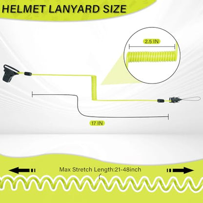 MELOTOUGH Coiled Lanyard,Hard Hat Lanyard with Clamp End,No Snag Design for Hard Hat,Weight Capacity 2lbs - color: Green