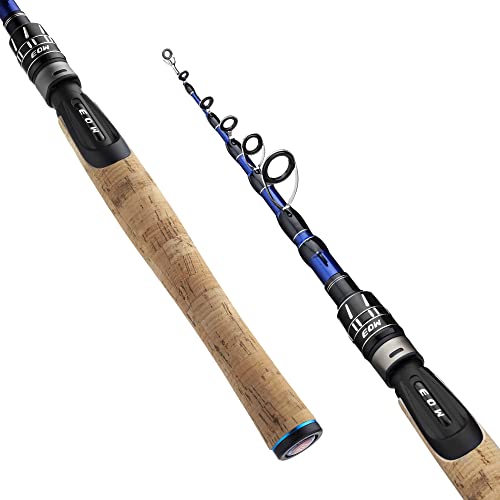 EOW XPEDITE PRO Portable Telescopic Casting and Spinning Fishing Rods, 24T Carbon Blanks & Solid Carbon Tip, Cork Handle, Travel Rod, Short Collapsible Rods - style: Spinning 6' /Power M /Action Fast