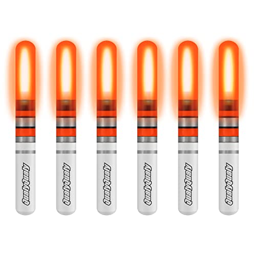 QualyQualy Fishing Glow Sticks, 6 Pcs LED Glow Sticks for Fishing with Batteries, Night Fishing Light Up Fishing Bobbers Floats and Rod Tips - color: Red-6pcs