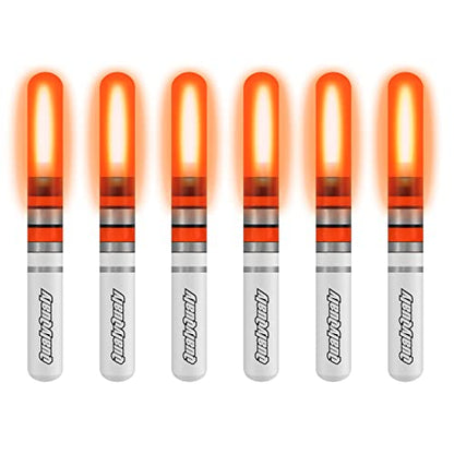 QualyQualy Fishing Glow Sticks, 6 Pcs LED Glow Sticks for Fishing with Batteries, Night Fishing Light Up Fishing Bobbers Floats and Rod Tips - color: Red-6pcs