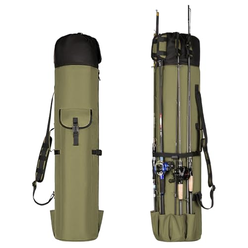 Fishing Pole Bag Rod Case, Folding Fishing Pole Bag Fishing Gear - color: Green