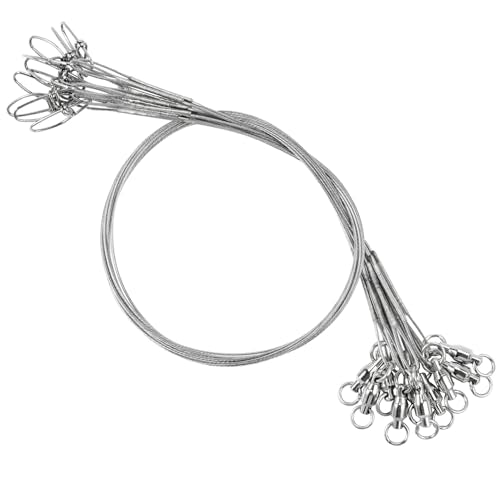 Atibin Rigs Line Fishing Leader Lure Baits Snap Wire Leader Fishing Wire Saltwater Fishing Leaders Stainless White Nickel - size: #3 (15.8in-50lb) 20pcs