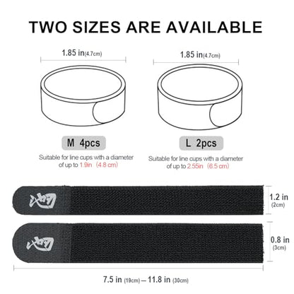 Fishing Reel Spool Cover Protector Band, Elastic Hook and Loop - color: Black