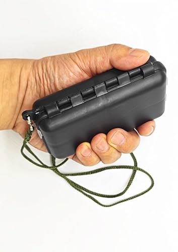 TOASIS Fishing Tackle Box with Lanyard Small Size Fishing Storage Container for Hooks Swivels Sinkers Float Stops (2)